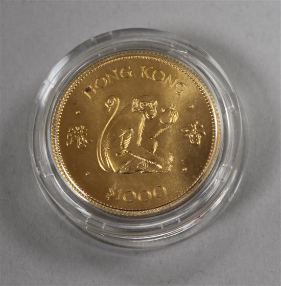 A Royal Mint Hong Kong 22ct gold Lunar Year $1000 coin,